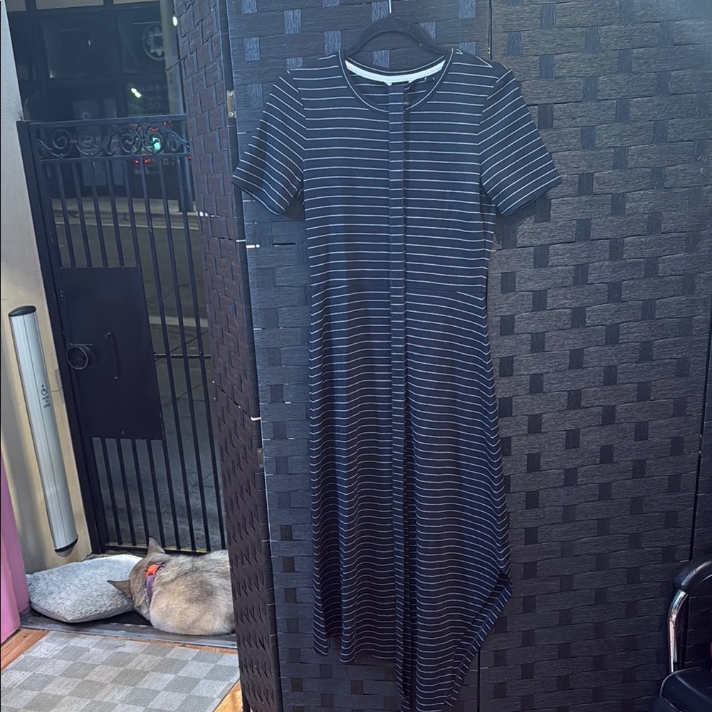 Club Monaco Blue and White High Low Sundress
